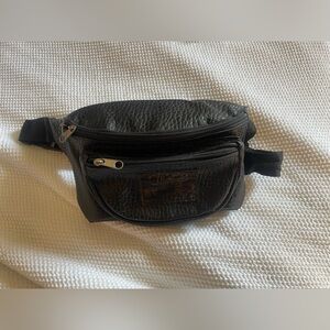 Black Leather Pouch Waist Purse by Track